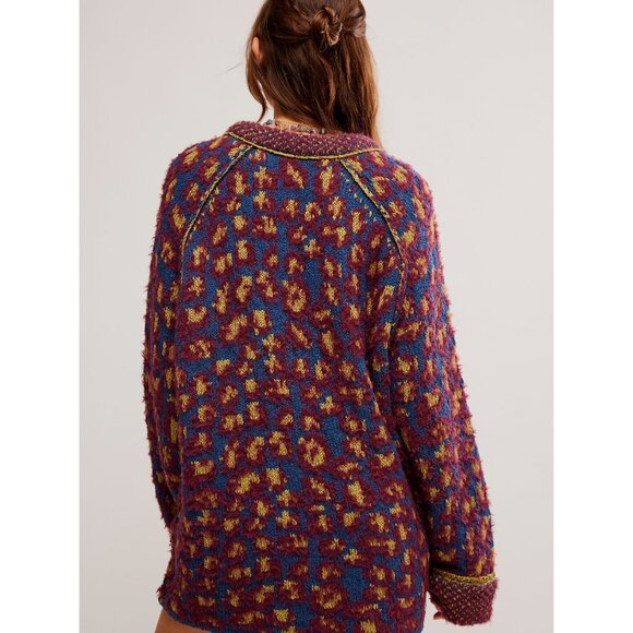 FREE PEOPLE Little Animal Pullover / Blue Fig Combo - Picture 4 of 6